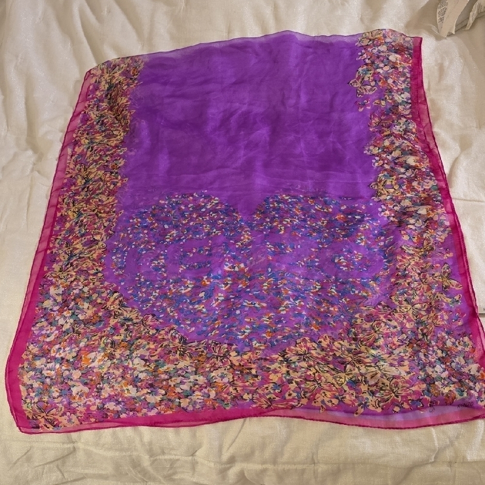 Kenzo Purple Pink Cocktail Scarf - Picture 6 of 12